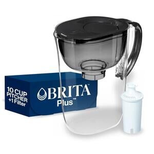 Brita Plus 10-Cup Water Filter Pitcher w/ Replacement Filter